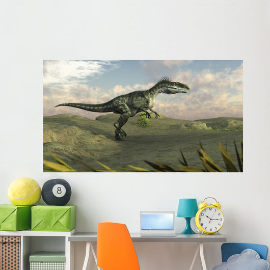 Monolophosaurus Walking across Desert Wall Decal Design 1