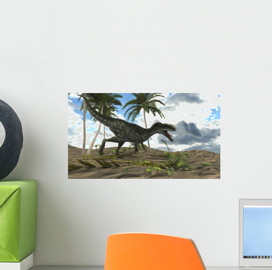 Monolophosaurus Dinosaur Prehistoric Environment Wall Decal Design 1