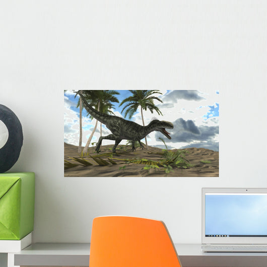 Monolophosaurus Dinosaur Prehistoric Environment Wall Decal Design 1