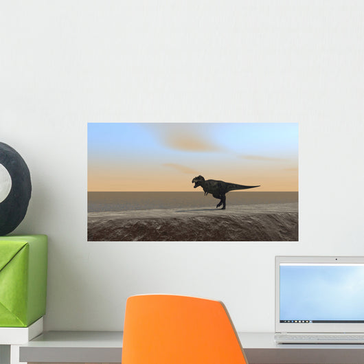 Tyrannosaurus Rex Hunting along Wall Decal