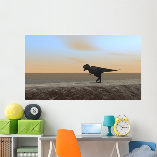 Tyrannosaurus Rex Hunting along Wall Decal
