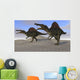 Two Spinosaurus Dinosaurs Hunting Wall Decal Design 1