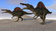 Two Spinosaurus Dinosaurs Hunting Wall Decal Design 1