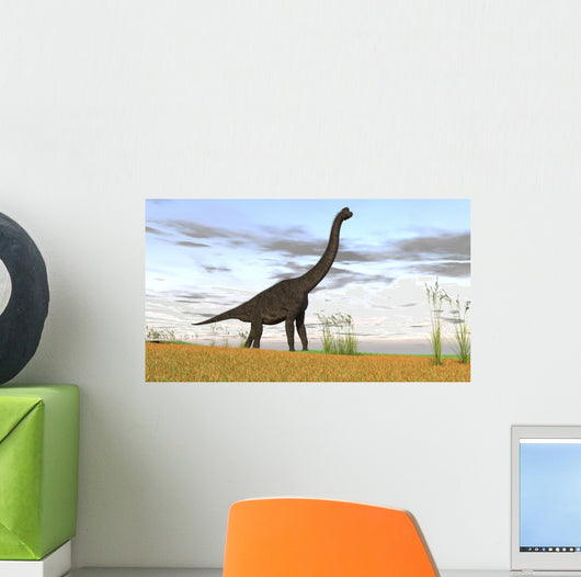 Large Brachiosaurus Grassy Field Wall Decal