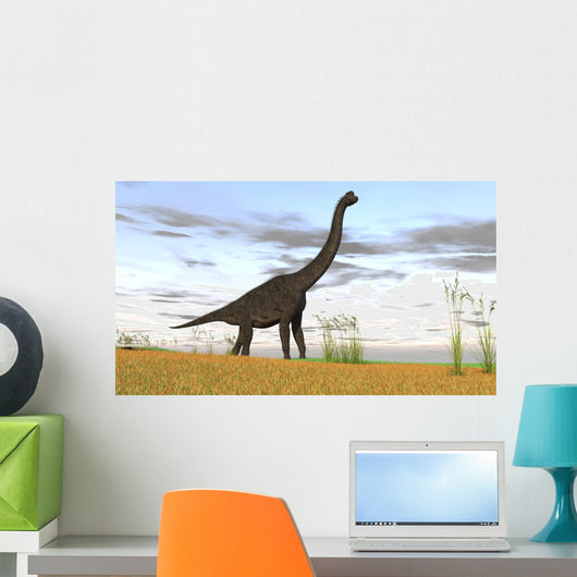 Large Brachiosaurus Grassy Field Wall Decal