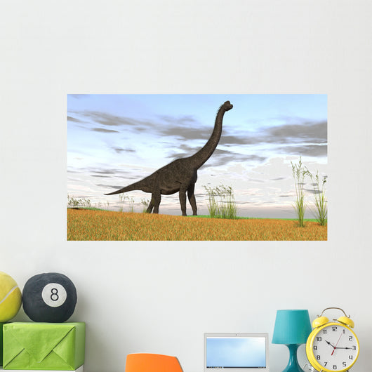 Large Brachiosaurus Grassy Field Wall Decal