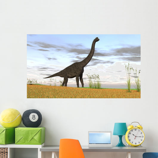 Large Brachiosaurus Grassy Field Wall Decal