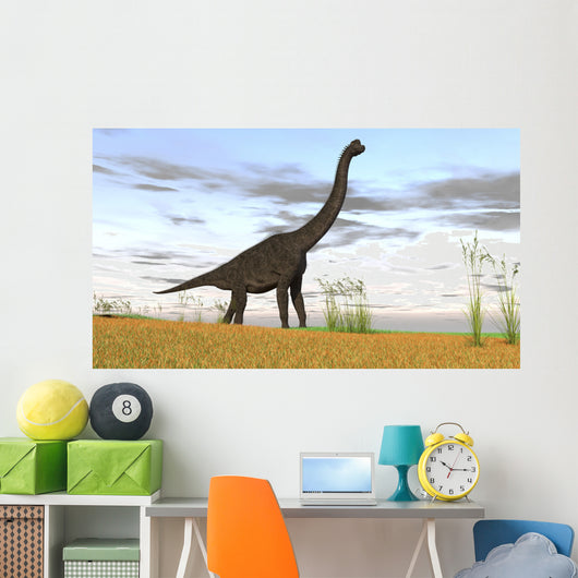 Large Brachiosaurus Grassy Field Wall Decal