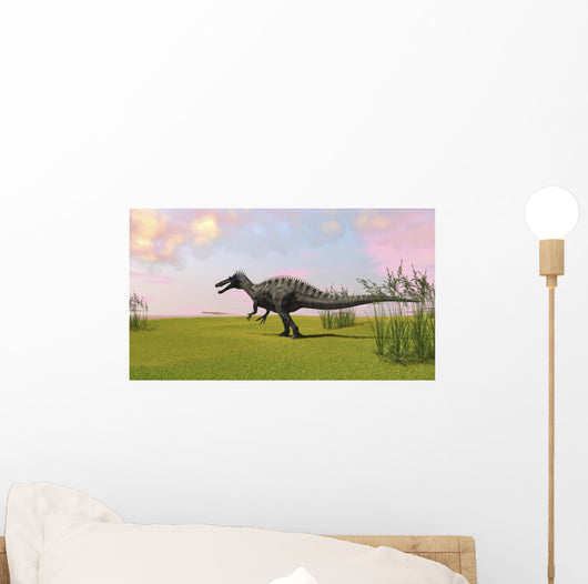 Suchomimus Walking across Grassy Wall Decal Design 2