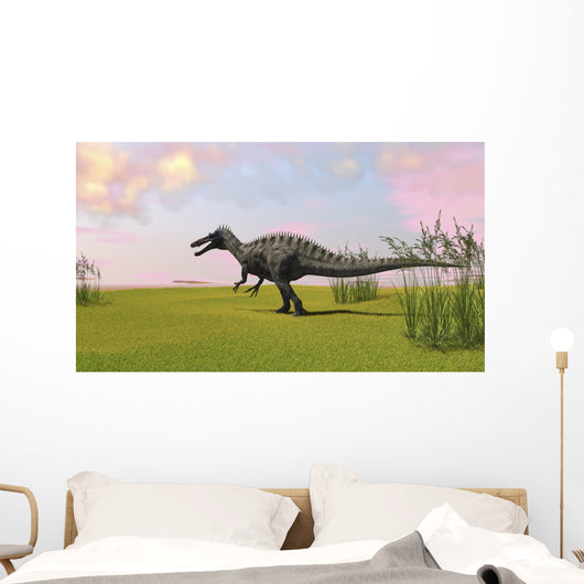 Suchomimus Walking across Grassy Wall Decal Design 2