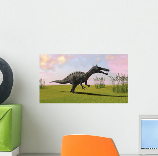 Suchomimus Walking across Grassy Wall Decal Design 1