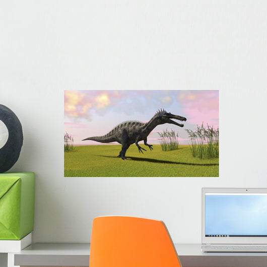 Suchomimus Walking across Grassy Wall Decal Design 1