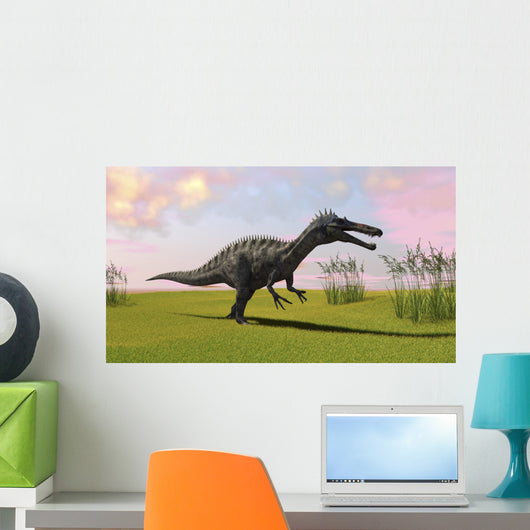 Suchomimus Walking across Grassy Wall Decal Design 1