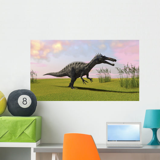 Suchomimus Walking across Grassy Wall Decal Design 1