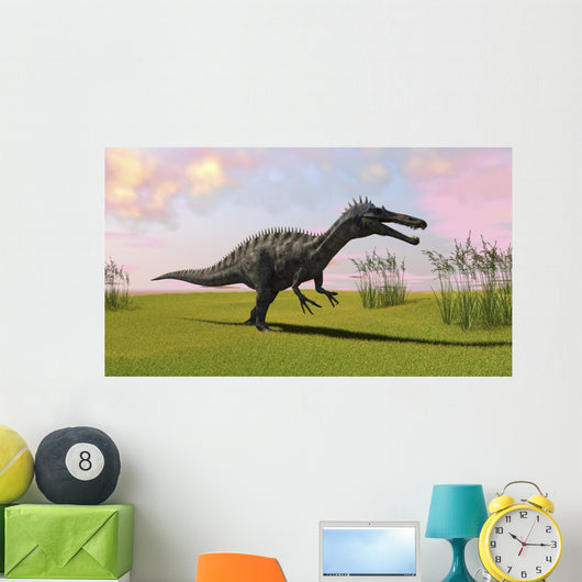 Suchomimus Walking across Grassy Wall Decal Design 1