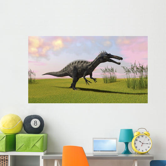 Suchomimus Walking across Grassy Wall Decal Design 1