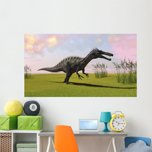 Suchomimus Walking across Grassy Wall Decal Design 1
