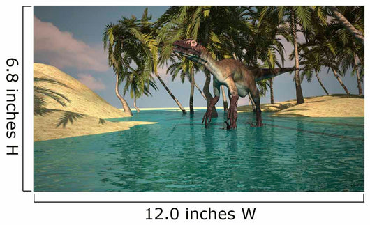 Utahraptor Roaming Tropical Environment Wall Decal