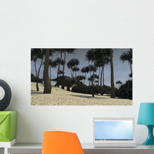 Triceratops Prehistoric Environment Wall Decal Design 1
