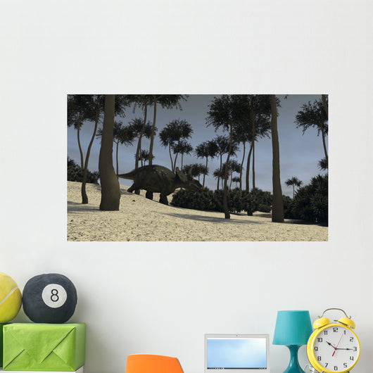 Triceratops Prehistoric Environment Wall Decal Design 1