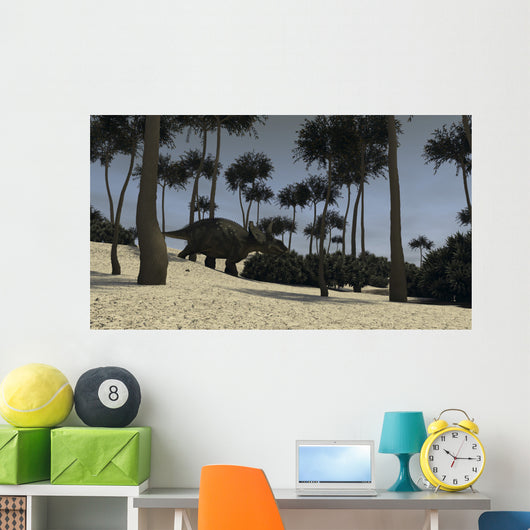 Triceratops Prehistoric Environment Wall Decal Design 1