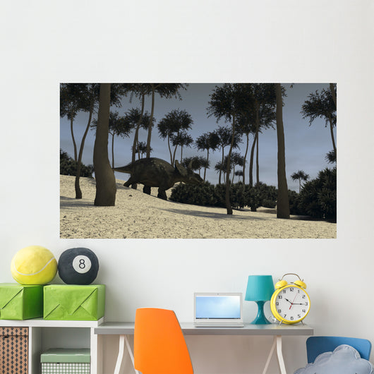 Triceratops Prehistoric Environment Wall Decal Design 1