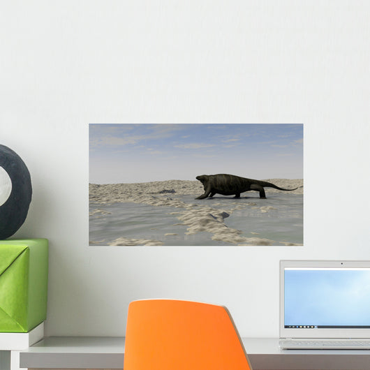 Cotylorhynchus along Shores Prehistoric Wall Decal Design 3