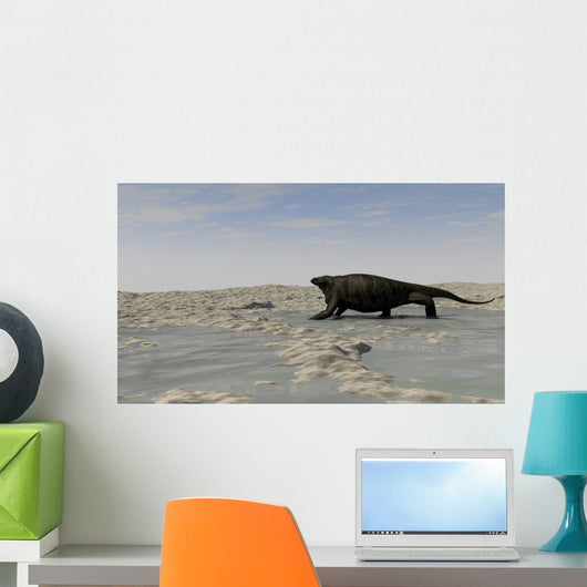 Cotylorhynchus along Shores Prehistoric Wall Decal Design 3