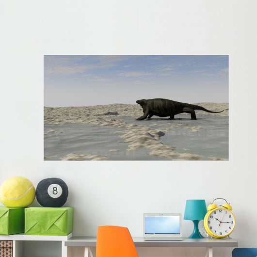 Cotylorhynchus along Shores Prehistoric Wall Decal Design 3