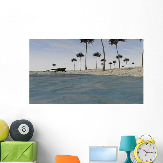 Cotylorhynchus along Shores Prehistoric Wall Decal Design 1