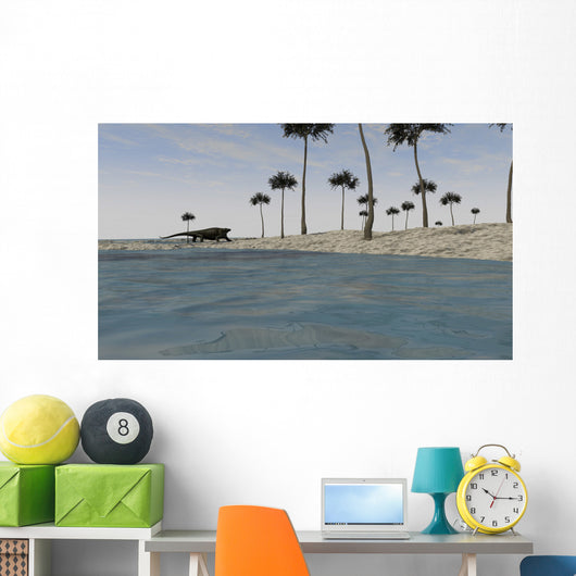 Cotylorhynchus along Shores Prehistoric Wall Decal Design 1