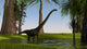 Mamenchisaurus Walking through Swampy Wall Decal Design 2