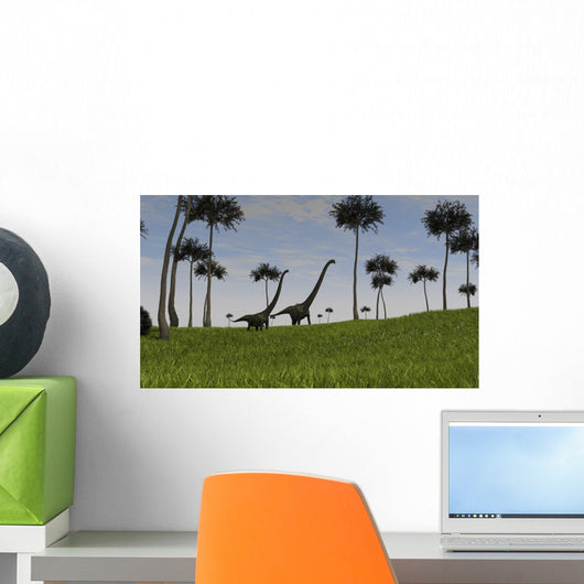Two Mamenchisaurus Walking across Wall Decal Design 5