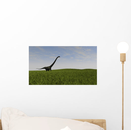 Mamenchisaurus Walking across Grassy Wall Decal Design 2
