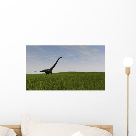 Mamenchisaurus Walking across Grassy Wall Decal Design 2