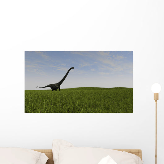 Mamenchisaurus Walking across Grassy Wall Decal Design 2