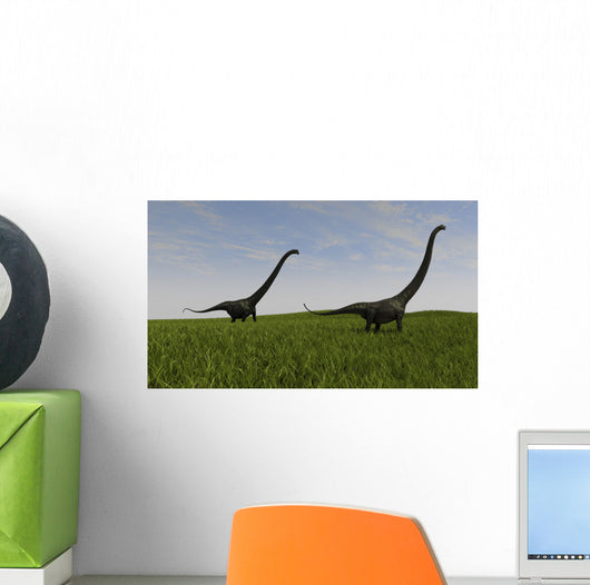 Two Mamenchisaurus Walking across Wall Decal Design 4