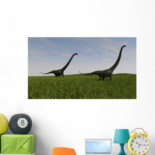 Two Mamenchisaurus Walking across Wall Decal Design 4