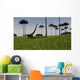 Mamenchisaurus Walking across Grassy Wall Decal Design 1