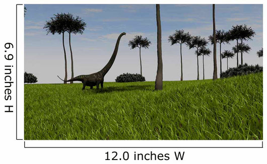 Mamenchisaurus Walking across Grassy Wall Decal Design 1