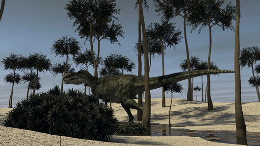 Monolophosaurus Running along Stream Wall Decal