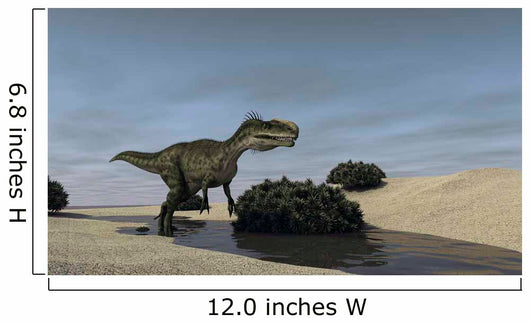 Monolophosaurus Running through Stream Wall Decal