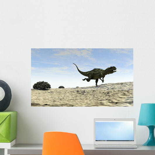 Yangchuanosaurus Running across Barren Wall Decal Design 1