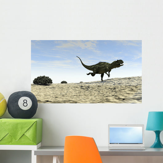 Yangchuanosaurus Running across Barren Wall Decal Design 1