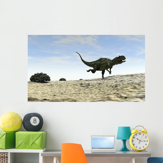 Yangchuanosaurus Running across Barren Wall Decal Design 1