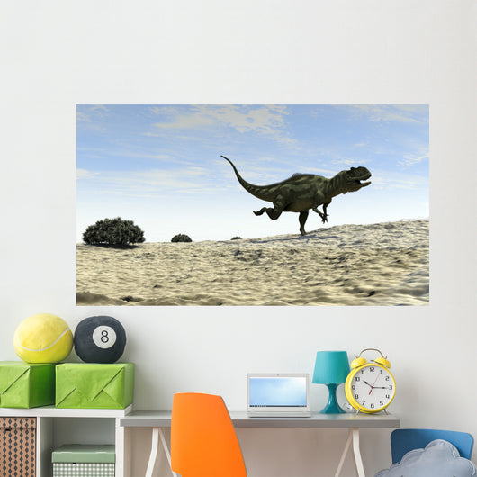 Yangchuanosaurus Running across Barren Wall Decal Design 1