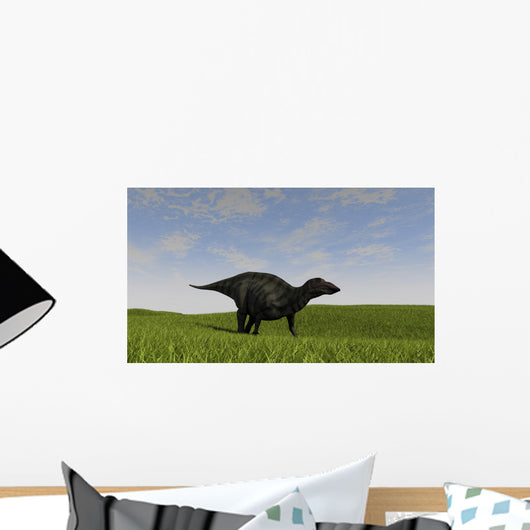 Shuangmiaosaurus Walking across Grassy Wall Decal Design 3