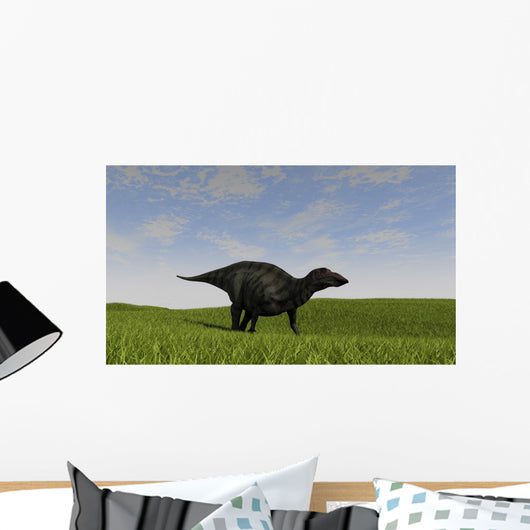 Shuangmiaosaurus Walking across Grassy Wall Decal Design 3