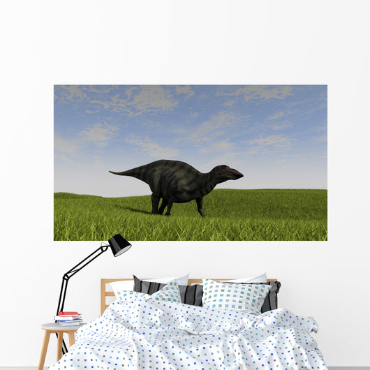 Shuangmiaosaurus Walking across Grassy Wall Decal Design 3