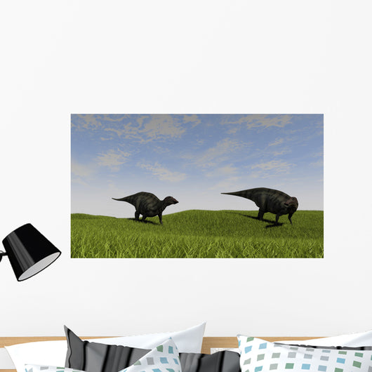 Two Shuangmiaosaurus Walking across Wall Decal Design 2